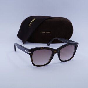 Tom Ford Lauren-02 FT0614 52F Square Sunglasses - Havana/Brown